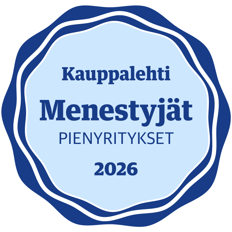Kauppalehti Menestyjät Pienyritykset 2026 -sertifikaatin logo